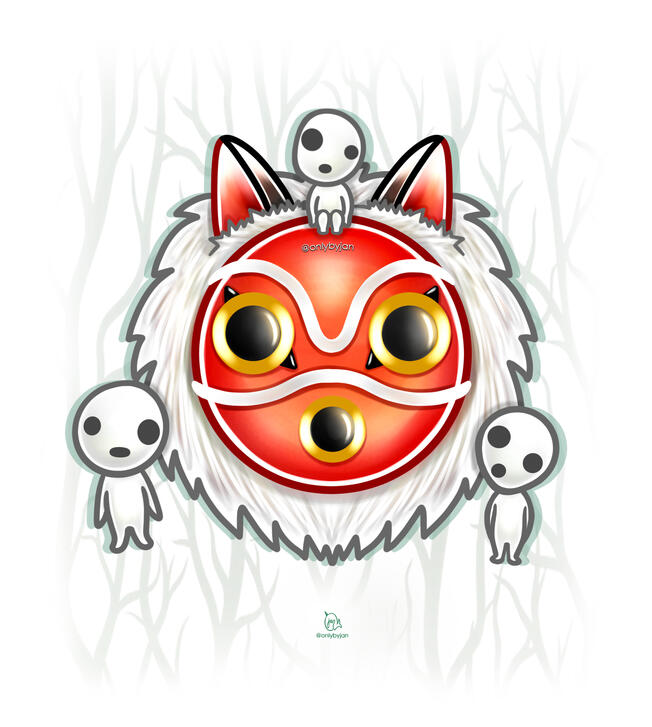 Princess Mononoke Mask x Kodama Princess Mononoke Mask x Kodama
