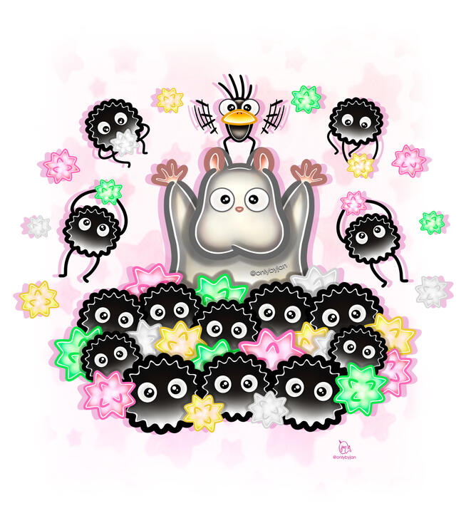 Boh x Susuwatari (Spirited Away)