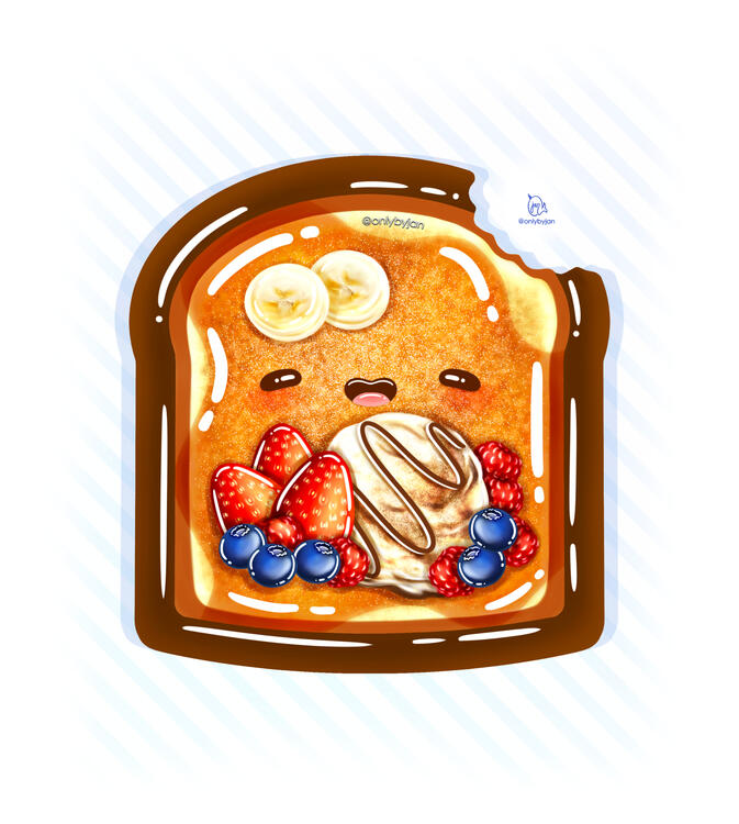 Ice-cream &amp; fruits on French Toast